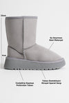 Scarpax Anisa Kadın Gri Kışlık Kürklü Bot