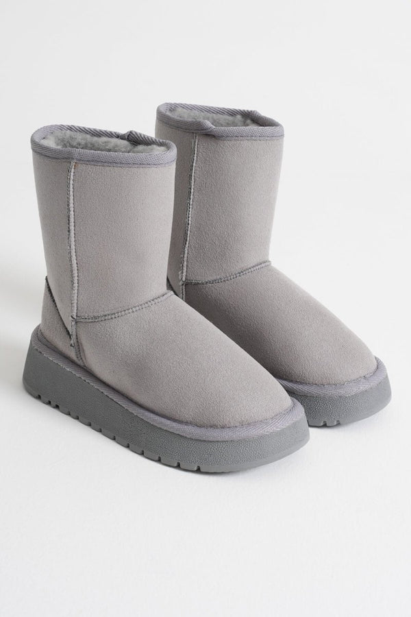 Scarpax Anisa Kadın Gri Kışlık Kürklü Bot