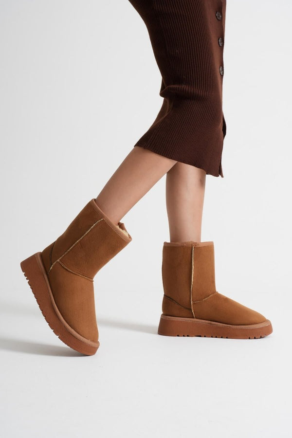 Scarpax Anisa Kadın Taba Kışlık Kürklü Bot