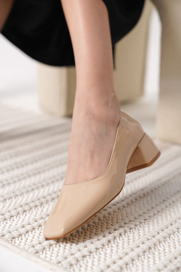 Scarpax Anita Nude Rugan Kadın Topuklu Ayakkabı