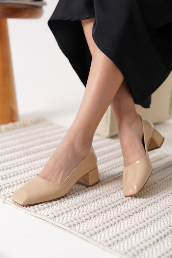 Scarpax Anita Nude Rugan Kadın Topuklu Ayakkabı