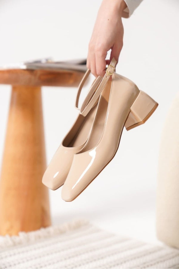 Scarpax Arilla Bej Rugan Kadın Topuklu Ayakkabı