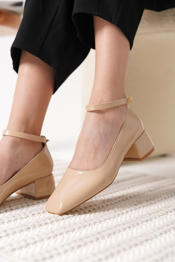 Scarpax Arilla Bej Rugan Kadın Topuklu Ayakkabı