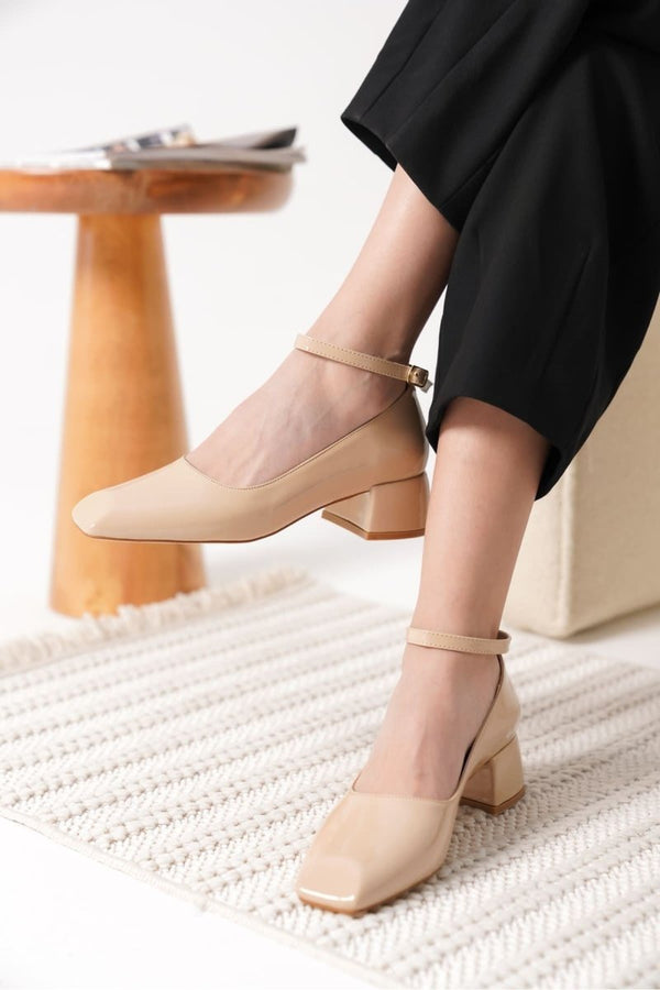 Scarpax Arilla Bej Rugan Kadın Topuklu Ayakkabı