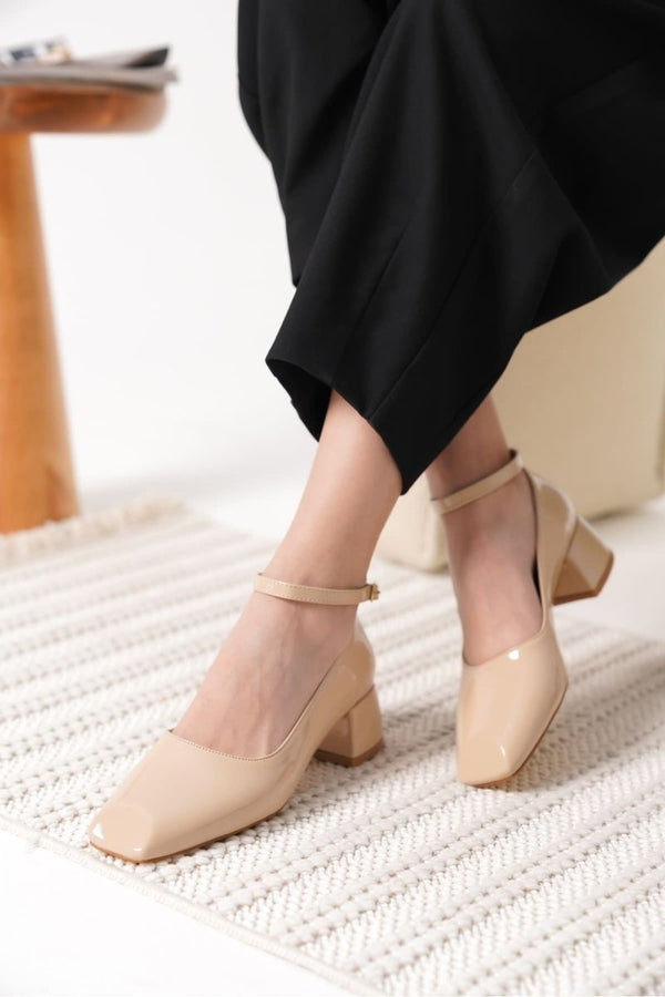 Scarpax Arilla Bej Rugan Kadın Topuklu Ayakkabı