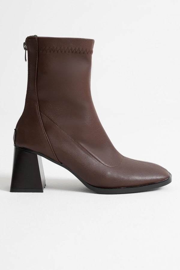 Scarpax Arvena Acı Kahve Kalın Topuklu Streç Bot