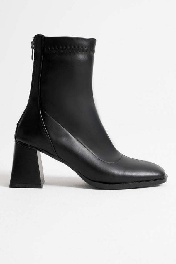 Scarpax Arvena Siyah Kalın Topuklu Streç Bot