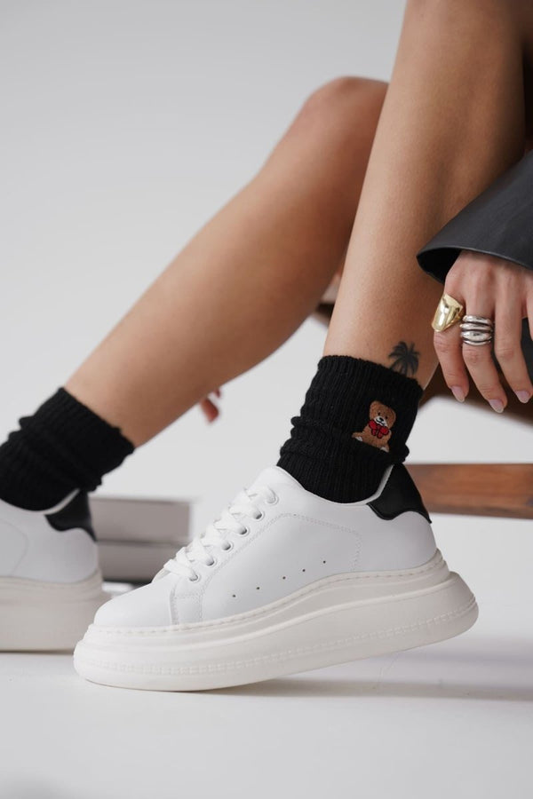 Scarpax Bella Beyaz Arkası Siyah Kadın Spor Ayakkabı