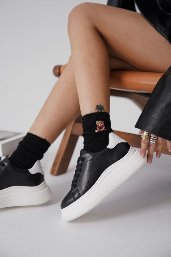 Scarpax Bella Siyah Beyaz Kadın Spor Ayakkabı