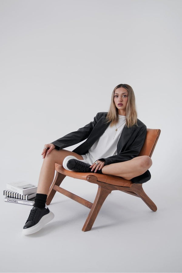 Scarpax Bella Siyah Beyaz Kadın Spor Ayakkabı