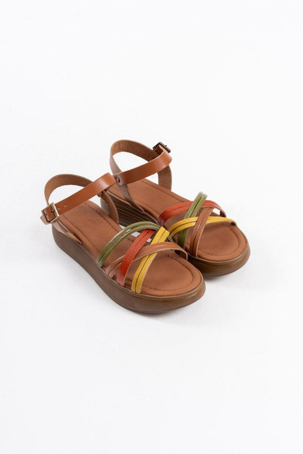 Scarpax Bera Çok Renkli Hakiki Deri Sandalet