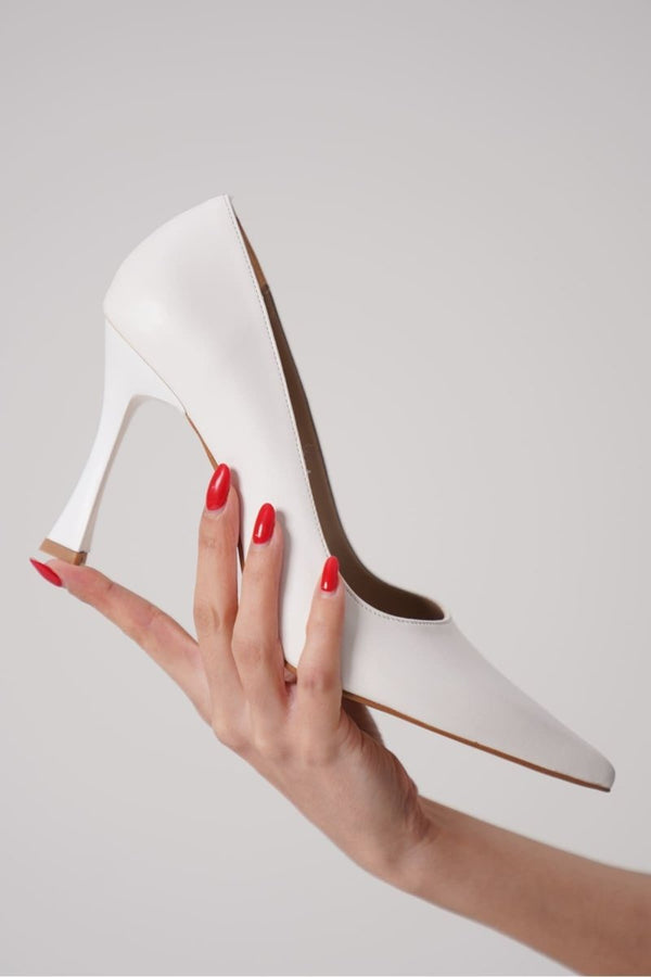 Scarpax Blade Mat Beyaz Kadın Stiletto