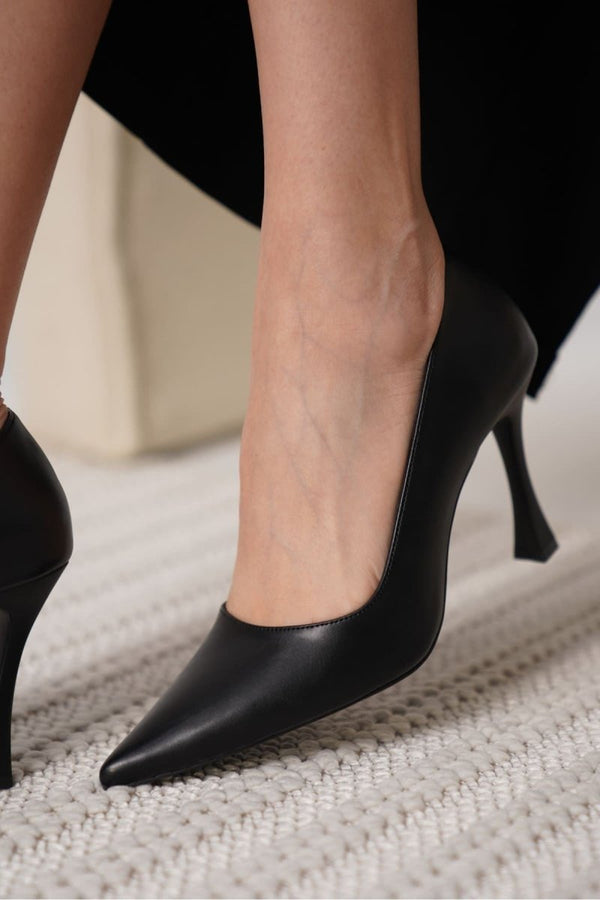 Scarpax Blade Mat Siyah Kadın Stiletto