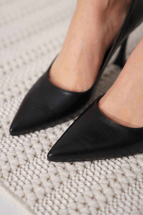 Scarpax Blade Siyah Cilt Kadın Stiletto - SCARPAX