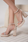Scarpax Blaire Kadın Bej Topuklu Sandalet
