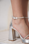 Scarpax Blaire Kadın Gümüş Topuklu Sandalet