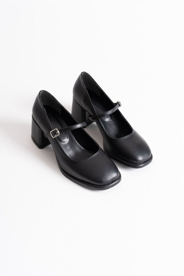 Scarpax Blown Siyah Cilt Kadın Topuklu Ayakkabı