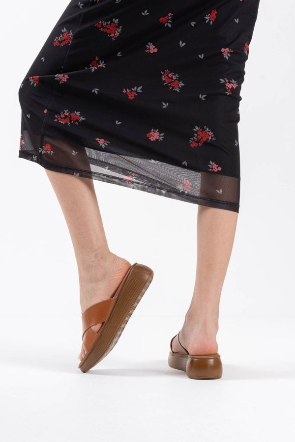 Scarpax Borlina Taba Hakiki Deri Terlik