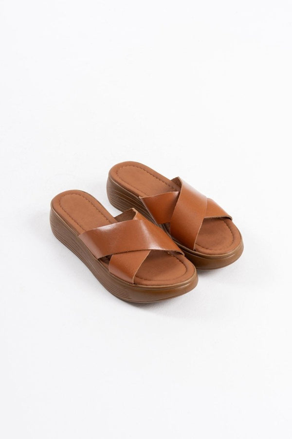 Scarpax Borlina Taba Hakiki Deri Terlik