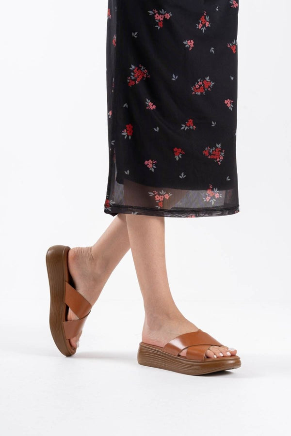 Scarpax Borlina Taba Hakiki Deri Terlik