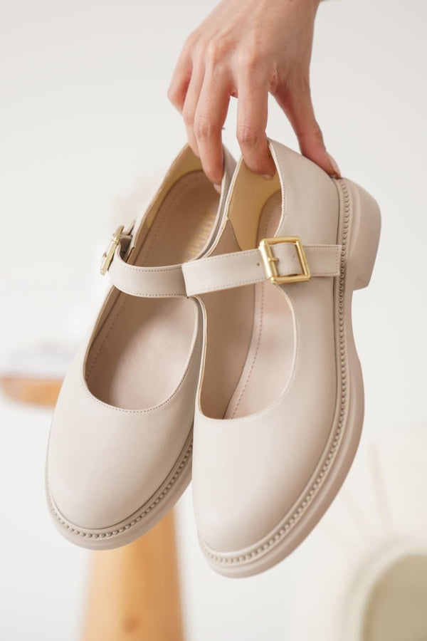 Scarpax Briana Bej Gunluk Mary Jane Ayakkabı