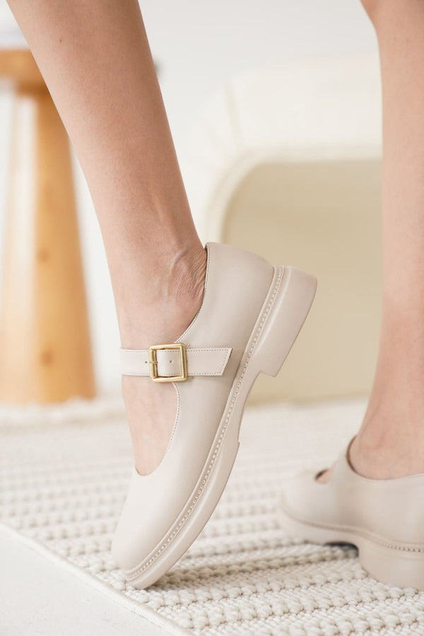 Scarpax Briana Bej Gunluk Mary Jane Ayakkabı