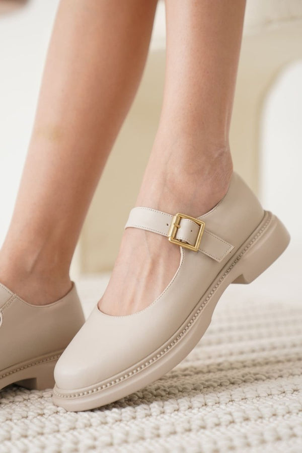 Scarpax Briana Bej Gunluk Mary Jane Ayakkabı