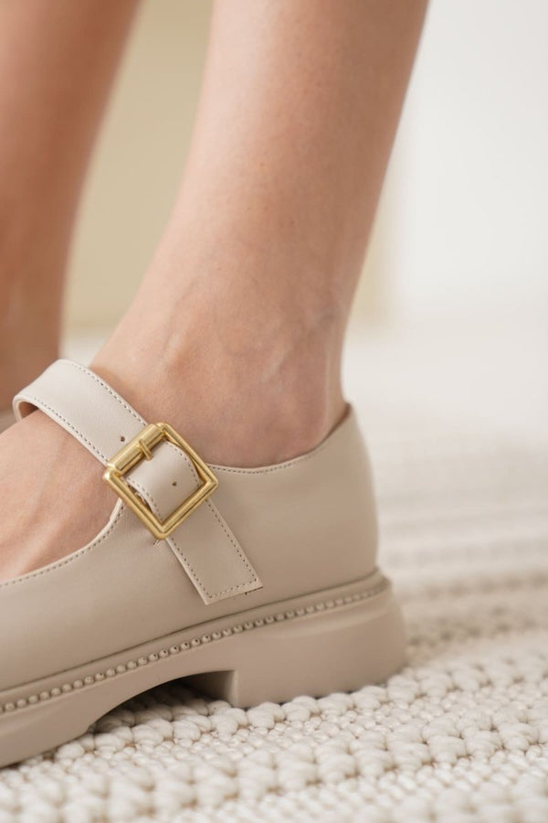 Scarpax Briana Bej Gunluk Mary Jane Ayakkabı