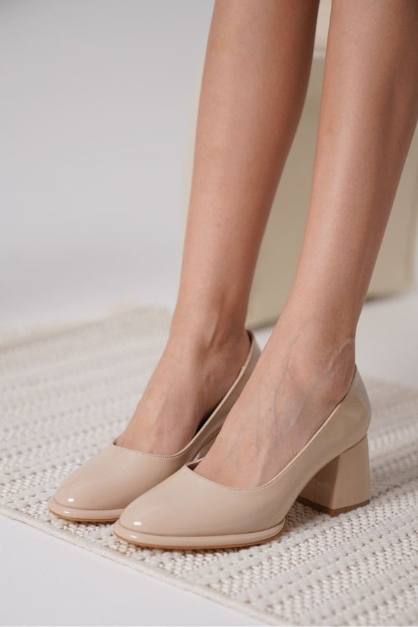 Scarpax Candie Nude Rugan Kadın Stiletto