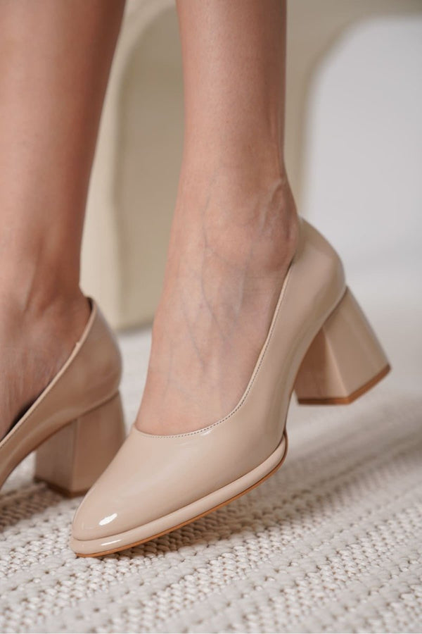 Scarpax Candie Nude Rugan Kadın Stiletto