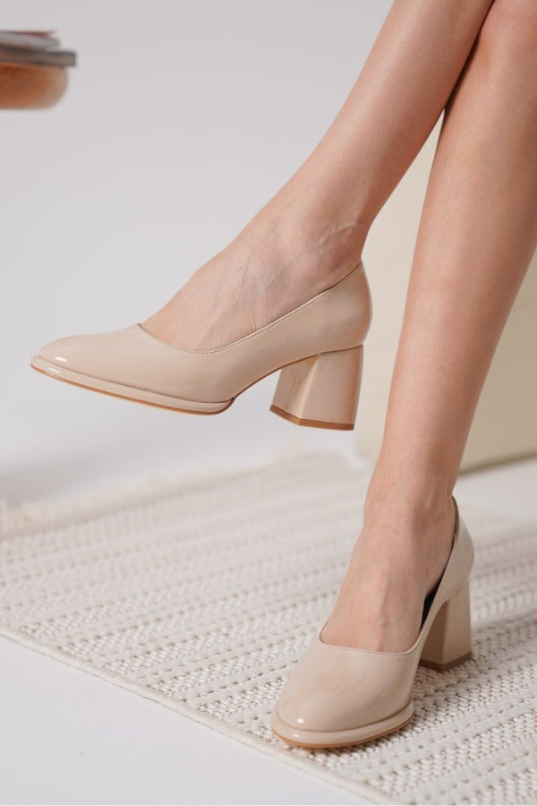 Scarpax Candie Nude Rugan Kadın Stiletto