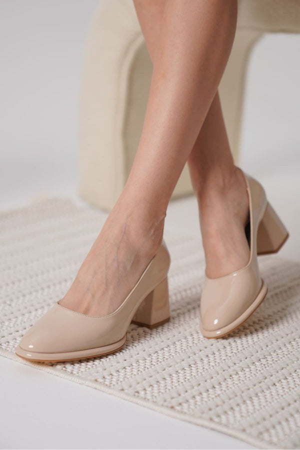 Scarpax Candie Nude Rugan Kadın Stiletto