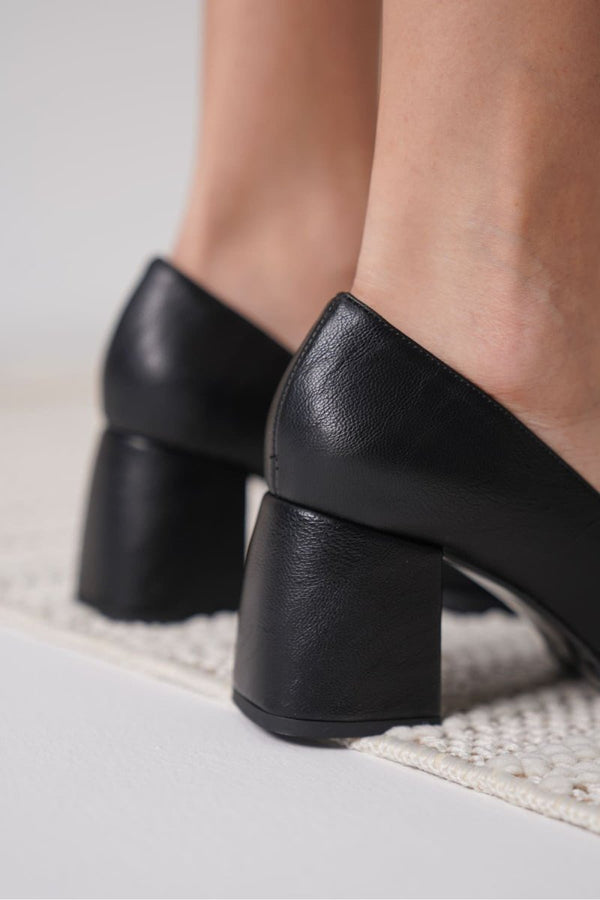 Scarpax Candie Siyah Cilt Kadın Stiletto