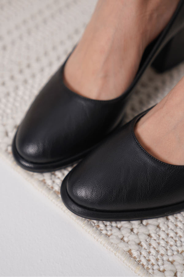 Scarpax Candie Siyah Cilt Kadın Stiletto - SCARPAX