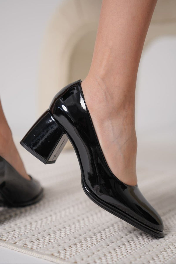 Scarpax Candie Siyah Rugan Kadın Stiletto