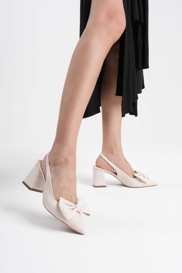 Scarpax Candy Bej Kadın Topuklu Ayakkabı