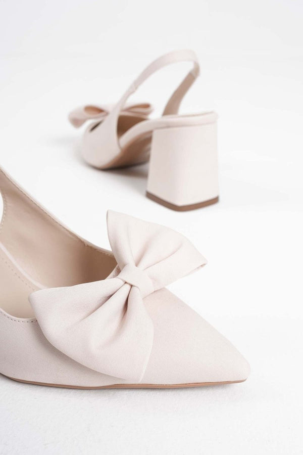 Scarpax Candy Bej Kadın Topuklu Ayakkabı