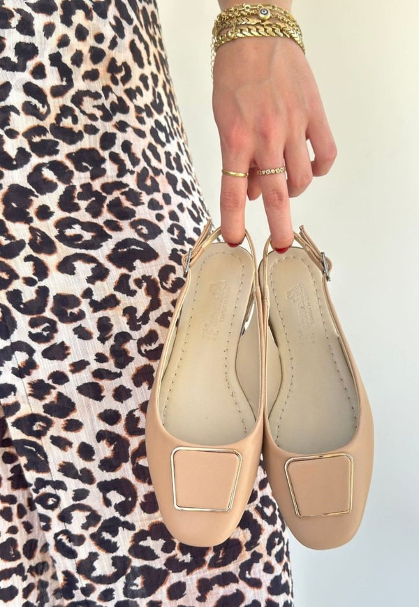 Scarpax Canka Nude Cilt Babet Ayakkabı