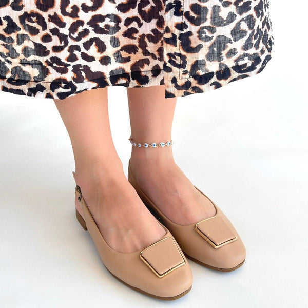 Scarpax Canka Nude Cilt Babet Ayakkabı