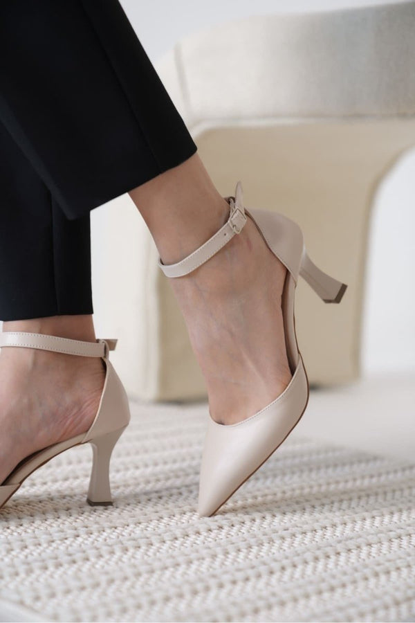 Scarpax Clara Kadın Bej Topuklu Ayakkabı