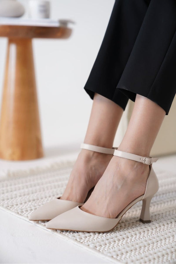 Scarpax Clara Kadın Bej Topuklu Ayakkabı