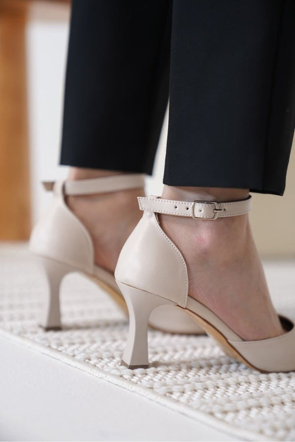 Scarpax Clara Kadın Bej Topuklu Ayakkabı