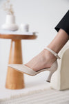 Scarpax Clara Kadın Bej Topuklu Ayakkabı