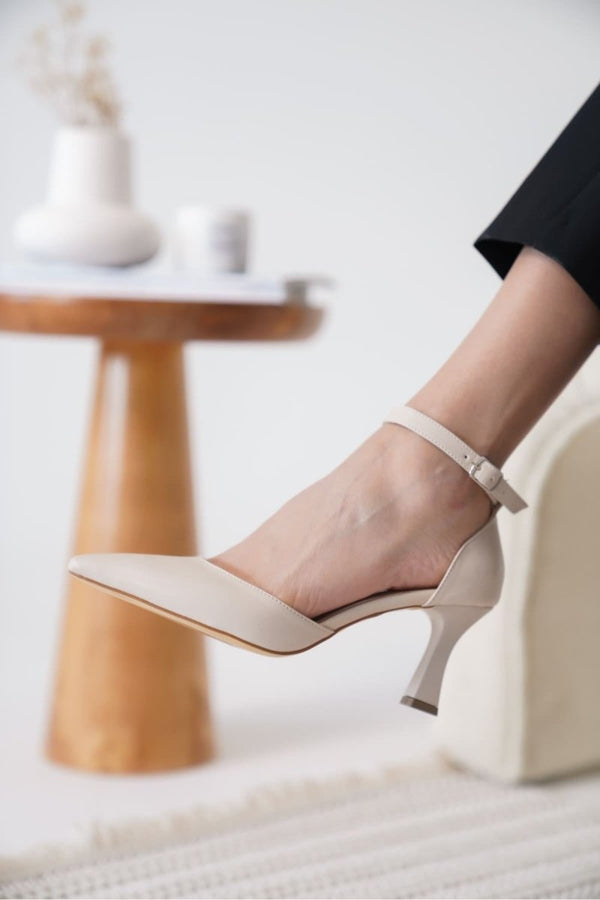 Scarpax Clara Kadın Bej Topuklu Ayakkabı