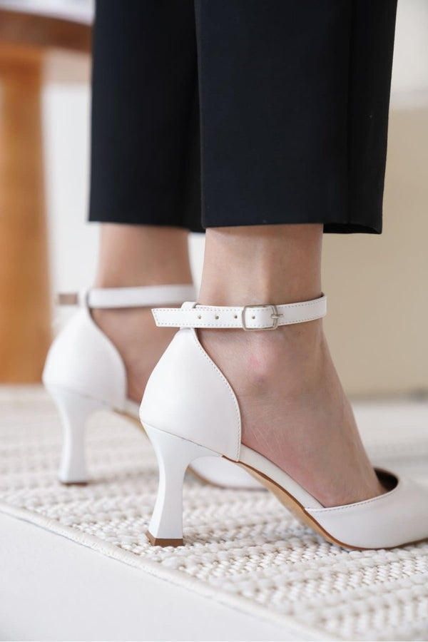 Scarpax Clara Kadın Beyaz Topuklu Ayakkabı