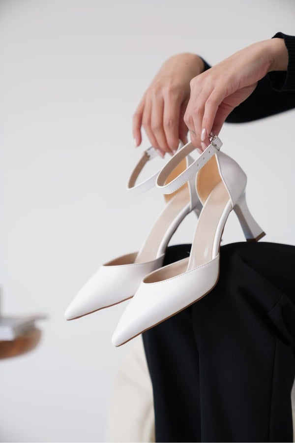 Scarpax Clara Kadın Beyaz Topuklu Ayakkabı