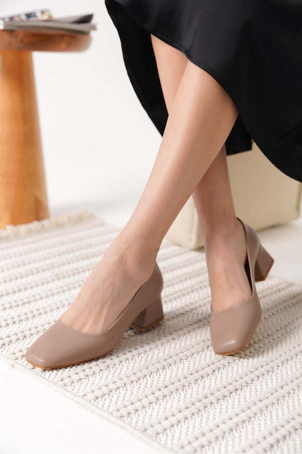 Scarpax Clay Kadın Mat Vizon Stiletto - SCARPAX