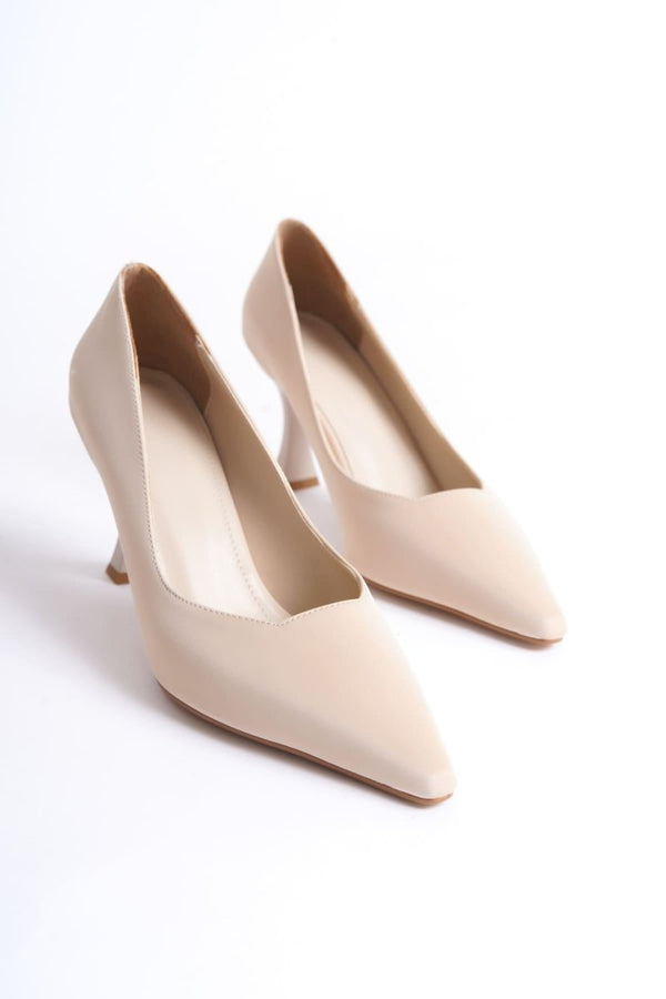 Scarpax Cordelia Kadın Bej Saten Stiletto