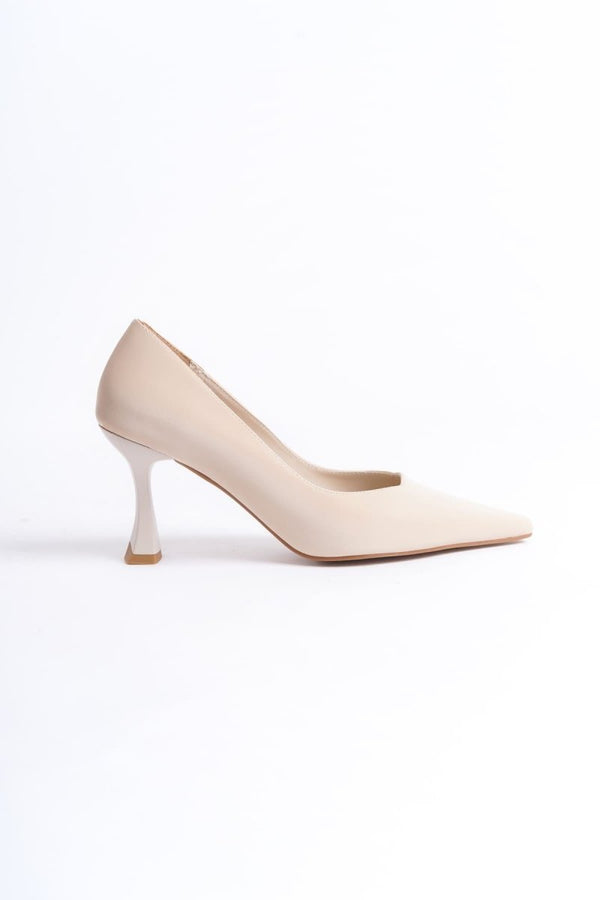 Scarpax Cordelia Kadın Bej Saten Stiletto