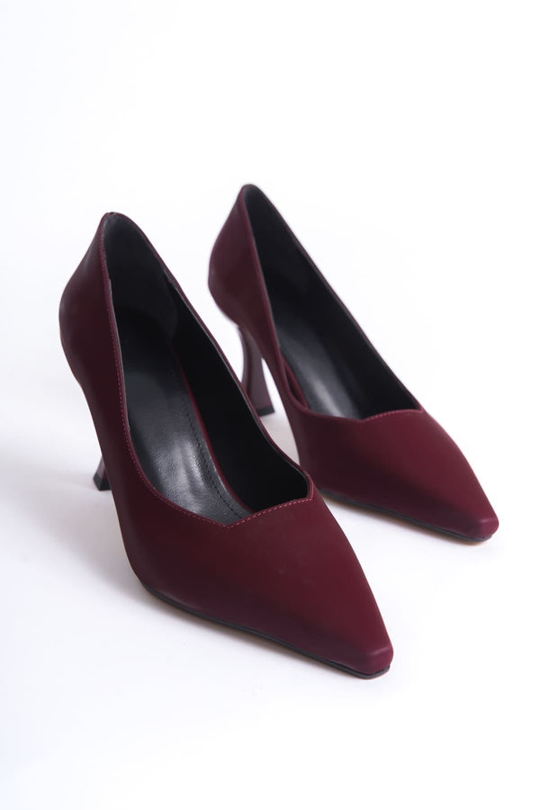 Scarpax Cordelia Kadın Bordo Saten Stiletto - SCARPAX